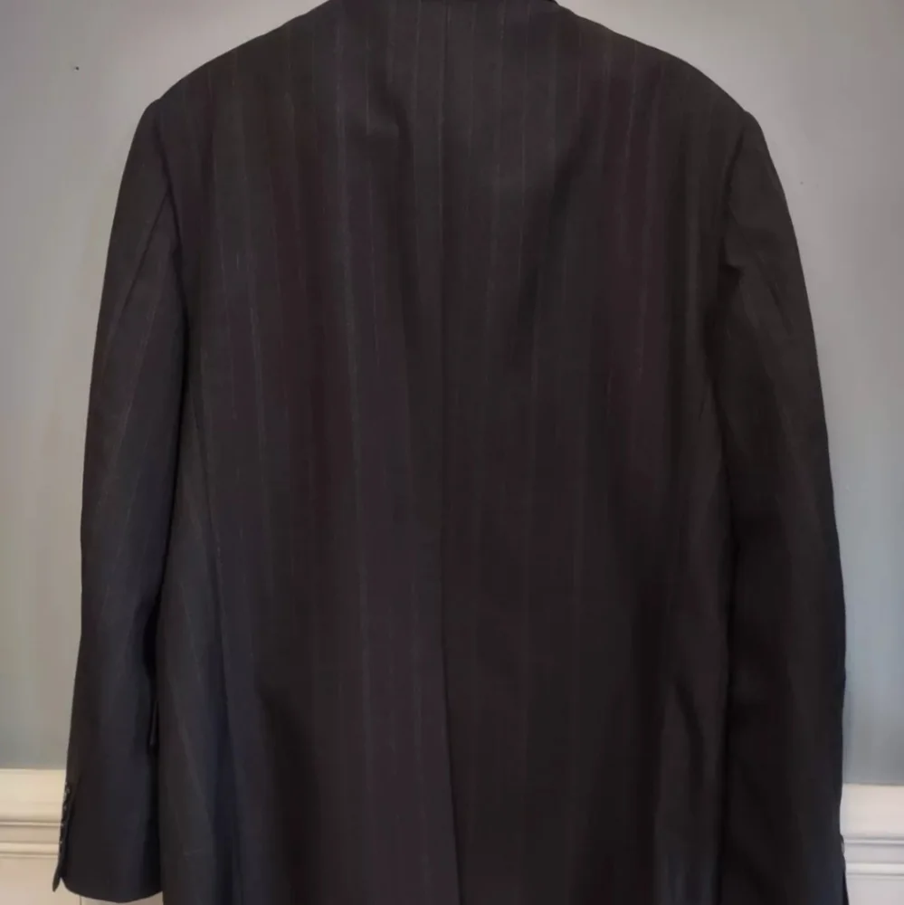 Austin Manor Men's Blazer Dark Gray Pinstripe Sz 44R Wool Blend - Picture 10 of 14